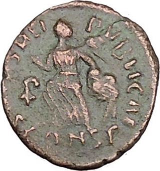 Arcadius 388ad Ancient Roman Coin Victory Nike Chi - Rho Christ Monogram I42742 photo