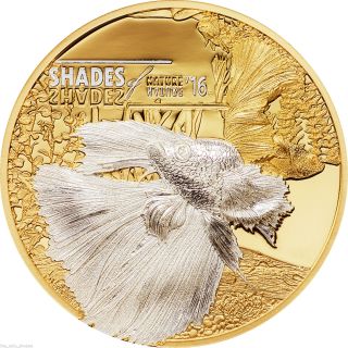 Fighting Fish Shades Of Nature 2016 $5 25g Pure Silver Coin Invest Trust Cook photo