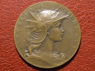 Art Nouveau Marianne Military Instruction Medal By Henri Alfred Auguste Dubois photo