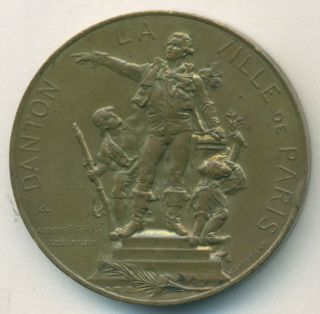 France G.  J.  Danton (1759 - 1794) - 1891 Medal For Monument Inauguration Bronze photo