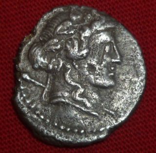 - Roman Republic Silver Denarius Cassius Longinus - Bacchus / Libera - 72 Bc photo