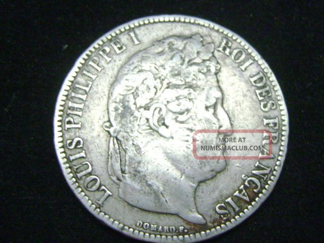 1831 A 5 Francs France Silver Foreign Coin Uncertified Europe photo