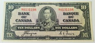1937 Bank Of Canada $10 Note Coyne/towers M/t Prefix photo