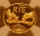 South Africa 2003 Natura Gold 1/10 Oz 10 Rand Ngc Pf - 70uc Lion Coins: World photo 2
