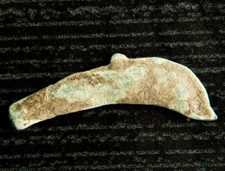 Ancient Greek Sarmatia Olbia Black Sea Dolphin Coin 5th - 4th Bc Cast Ae photo