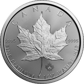 1 Oz 2016 Canadian Maple Leaf Platinum Coin photo