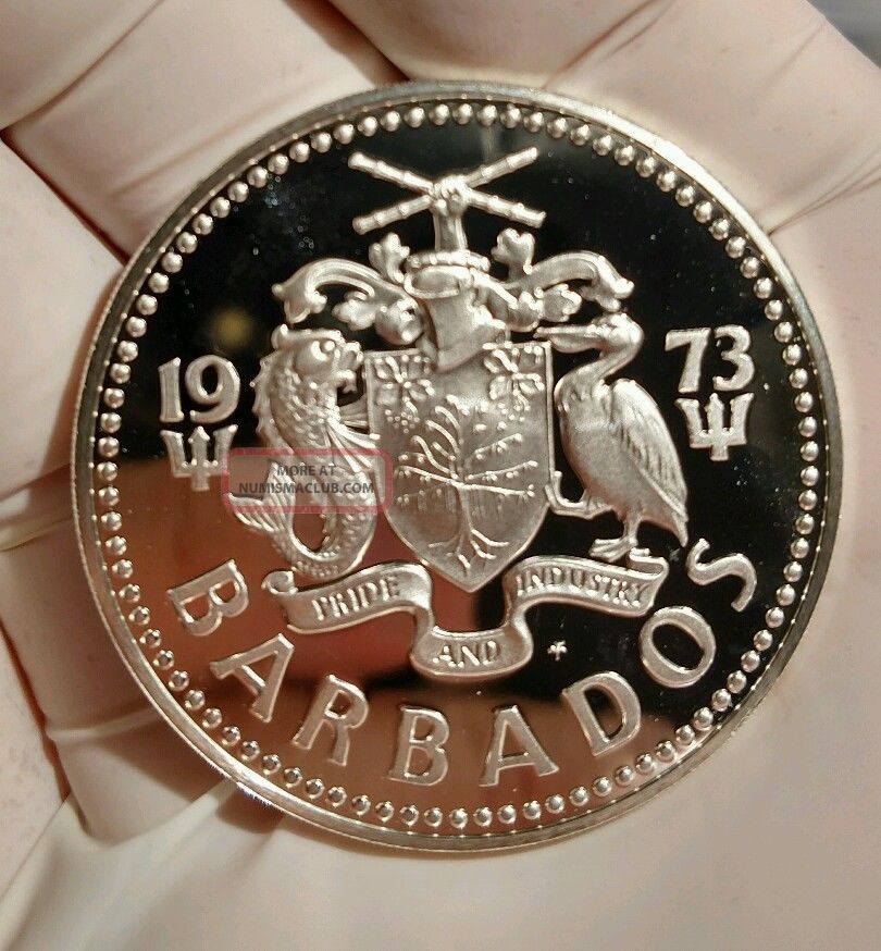 Barbados 1973 Proof Ten Dollars Large Silver Coin Rare Collector Coin barbados-1973-proof-ten-dollars-large-silver-coin-rare-collector-coin
