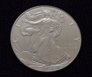 2016 1 Oz Silver American Eagle Bu.  999 Silver Spot Fresh From Tube photo