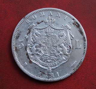 Romania,  5 Lei 1881 Silver Coin Carol I `` Domnul`` Not ``king``` photo