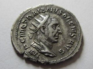 Silver - Antoninian Of Trajanus Decius Rv.  Emperor On Horse Left photo