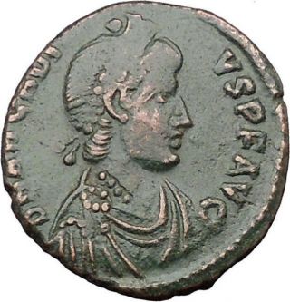 Arcadius W Labarum Crowned By Victory Nike 395ad Ancient Roman Coin I32174 photo