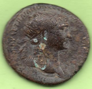 R1 Trajan - (97 - 117) - Dupondius - S P Q R Optimo Principi/ S|c. photo