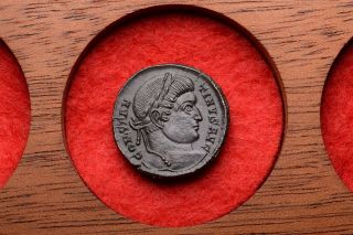 Ancient Roman Bronze Follis Coin Of Emperor Constantine The Great - 323ad photo