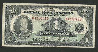 Canada,  Bank Of Canada $1 Dollar One Dollar 1935,  Osborne - Towers,  P - 38 Scarce photo