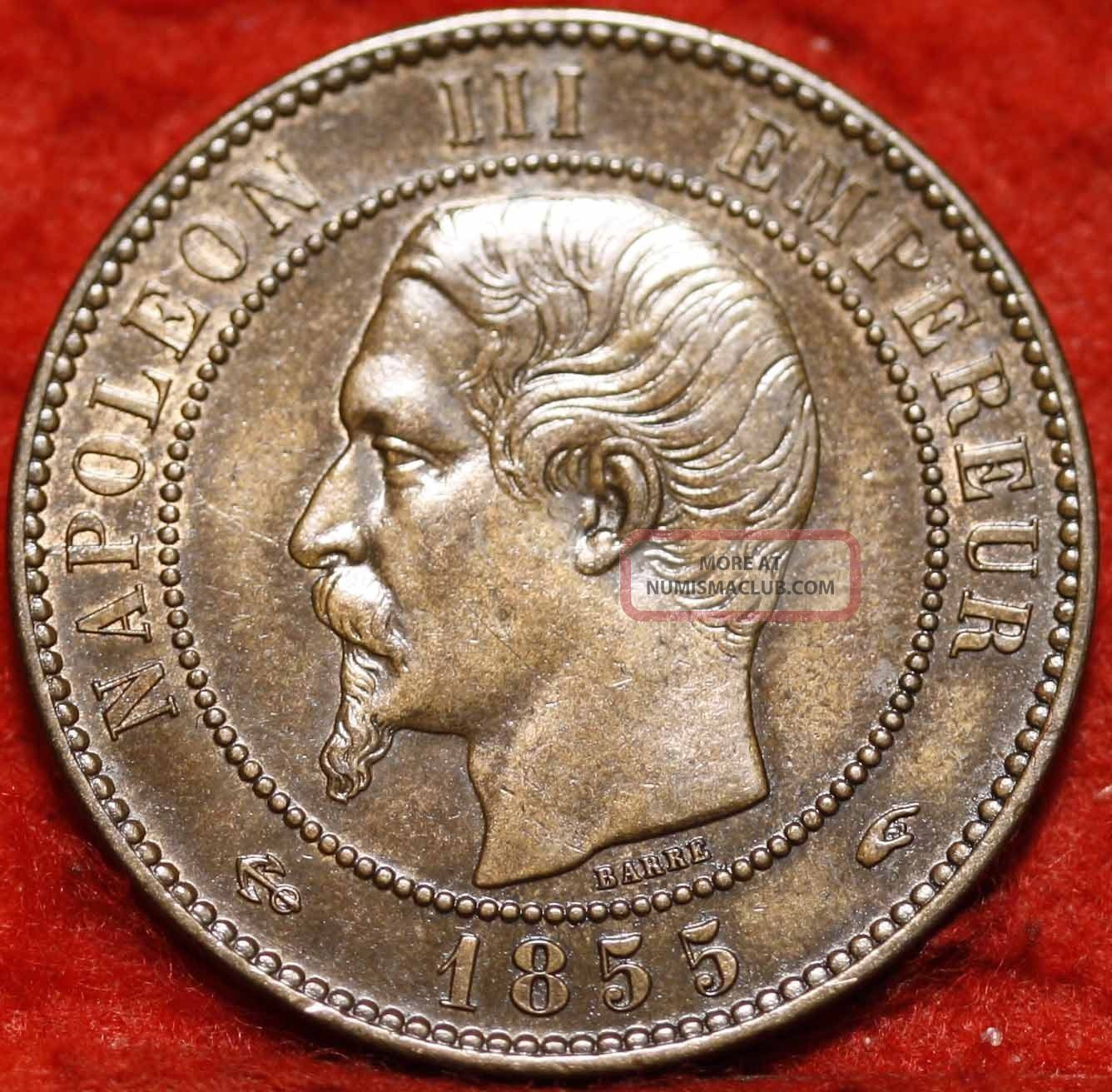 1855 - A France 10 Centimes Foreign Coin S/h France photo