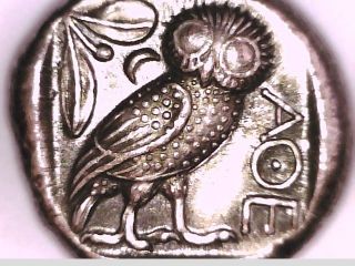 Greek Attica Athens Tetradrachm Athena/owl Museum Quality Coin With Owl Percy photo