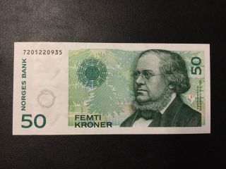 1996 Norway Paper Money - 50 Kroner Banknote photo