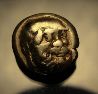 Satyr Silenos With Lion.  Extremely Rare Ancient Greek Gold Coin.  Worth $16.  000. photo