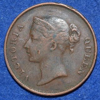 Straits Settlements 1 Cent 1845 Km 3 Queen Victoria Singapore East India Company photo