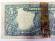 1899 $5 Silver Certificate Indian Chief Onepapa 5 Dollar Bill Blue Seal Large Size Notes photo 3
