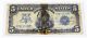 1899 $5 Silver Certificate Indian Chief Onepapa 5 Dollar Bill Blue Seal Large Size Notes photo 5