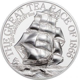 Cook 2016 10$ The Great Tea Race 2 Oz Silver Proof Coin Smart Minting photo