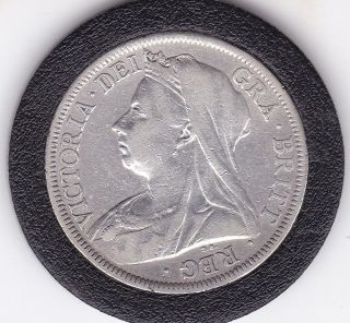 1899 Queen Victoria Half Crown (2/6d) - Sterling Silver Coin photo