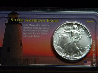 1994 Silver American Eagle Dollar Littleton Showpak Uncirculated Agdg photo