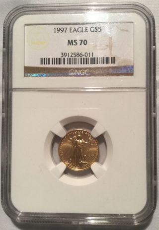 1997 $5 Gold Eagle Ngc Ms70 Perfect photo