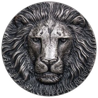 2016 5 Oz Big 5 Lion High Relief Ivory Coast Silver Coin 5000 Francs Last One photo