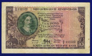 South Africa 10 Pounds 1955 Pic98 Very Fine photo