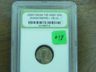 Antient Constantine The Great Era Roman Empire 330 Ad Coin.  Certified photo