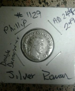 244 A.  D - 249 Ad Phillip Silver Roman Coin photo