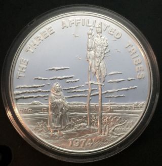 1974 Mandan - Arikara - Hidatsa Indian Tribal Series Proof.  999 Silver Coin photo
