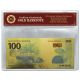 Rare Colored Brazil 100 Reais Banknote 24k 999 Gold Plated Uncirculated /w South America photo 1