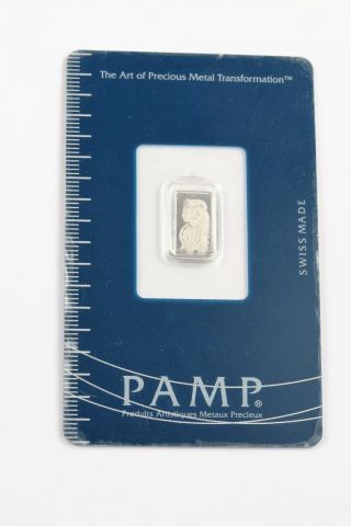 1 Gram Pamp Suisse Platinum Bar.  9995 Fine In Assay 1g photo