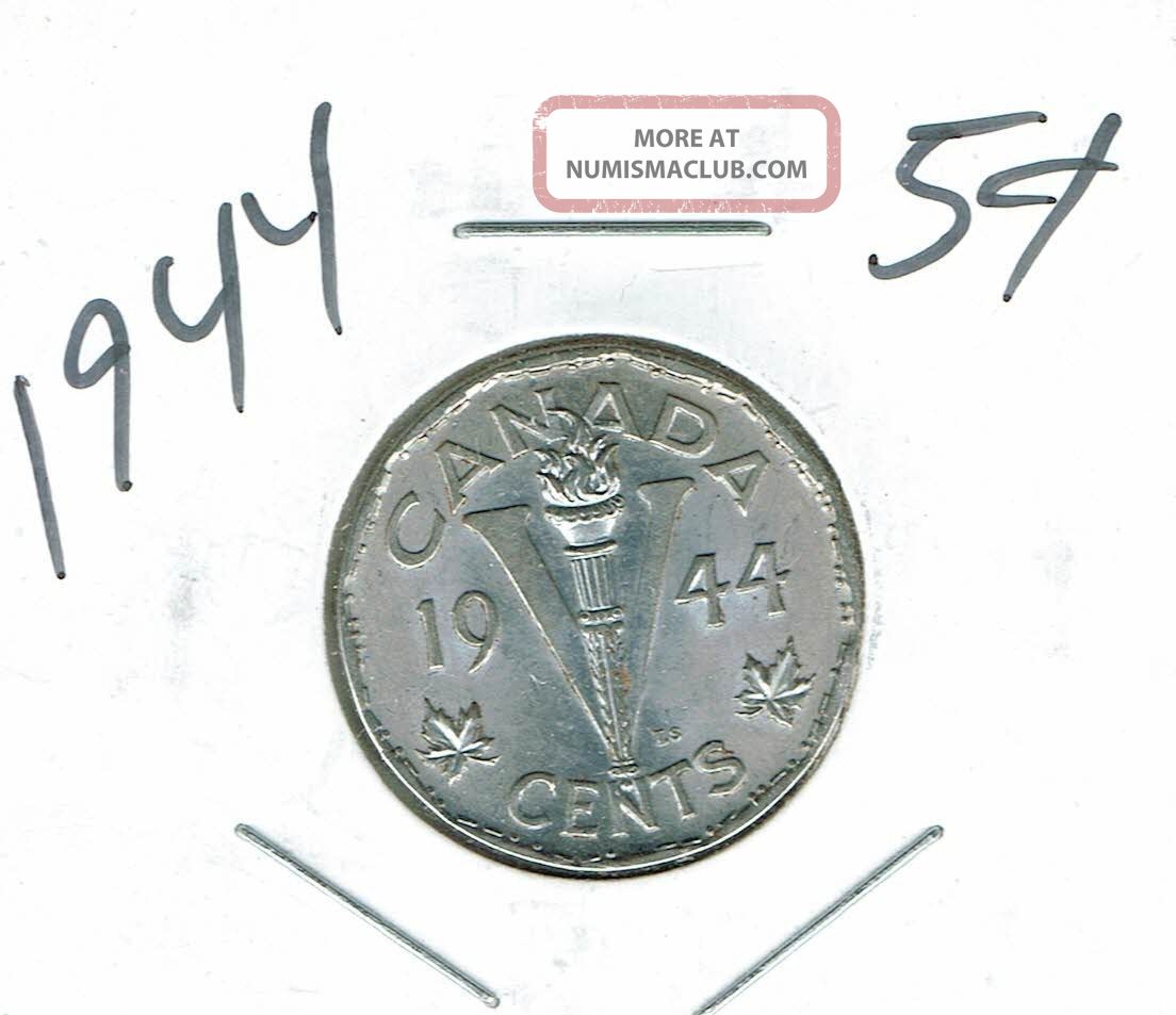 1944 Canadian Uncirculated Commemorative Victory Five Cent Coin Five Cents (1922-Now) photo