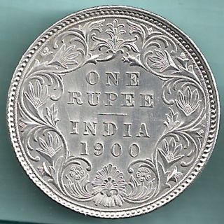 British India - 1900 - Victoria Empress - One Rupee - Rarest Conditon Coin photo