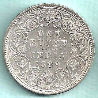 British India - 1889 - Victoria Empress - One Rupee - Rarest Coin photo
