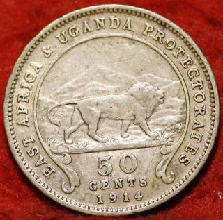 1914 East Africa & Uganda Protectorate 50 Cents Foreign Coin S/h photo