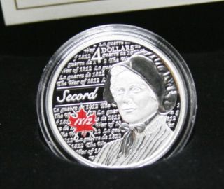 2013 Canada Fine Silver $4 Coin - Heroes Of 1812 - Laura Secord photo