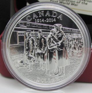2014 Canada Bu Fine Silver $1 Dollar By Rcm - 100th Anniversary Of Wwi photo