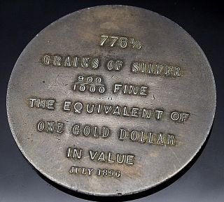 Rare Tiffany & Co 1896 Bryan Dollar 776 1/3 Grains Of Silver Collectible Medal photo