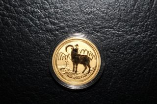 2015 Gold Australia Year Of The Goat Coin 1/10 Oz Capsule Bu Australian photo