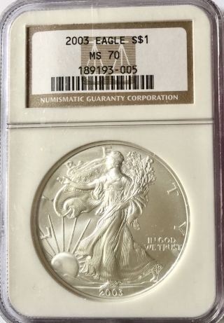 2003 Silver American Eagle Ngc Ms70 photo