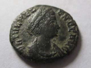 Ae - 15 (follis) Of Helena Of Trier Rv.  Pax Standing Right,  Holding Sceptre photo