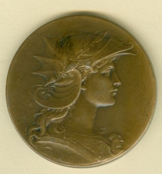 1910 French Medal Issued For The Academy Of Jeux Floraux At Cherbourg,  By Dubois photo