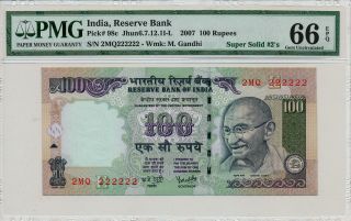 Reserve Bank India 100 Rupees 2007 All No.  Is 