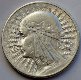 10 Zlotych Silver Coin,  Queen Jadwiga 1932,  London,  No Mark photo