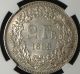 Switzerland 1863 2 Francs Ngc Au - 58 Rare Low Mintage Key Date Low Minimum Europe photo 1